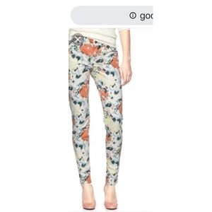 Gap 1969 Floral Skinny Jeans Size 26 like new